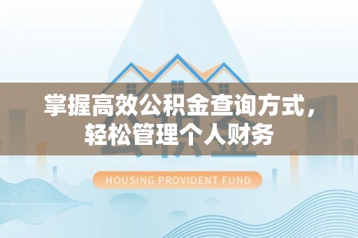 临清掌握高效公积金查询方式，轻松管理个人财务