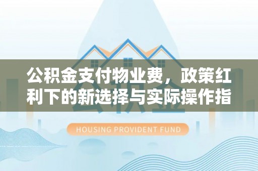 临清公积金支付物业费，政策红利下的新选择与实际操作指南