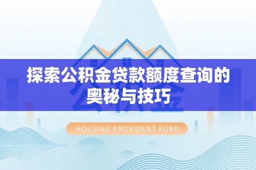 临清探索公积金贷款额度查询的奥秘与技巧