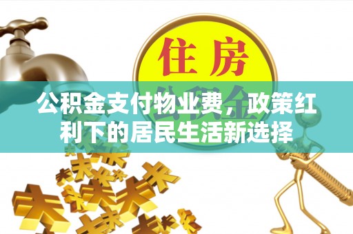 临清公积金支付物业费，政策红利下的居民生活新选择
