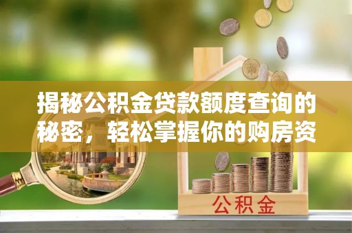 临清揭秘公积金贷款额度查询的秘密，轻松掌握你的购房资金