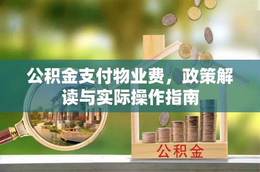 临清公积金支付物业费，政策解读与实际操作指南